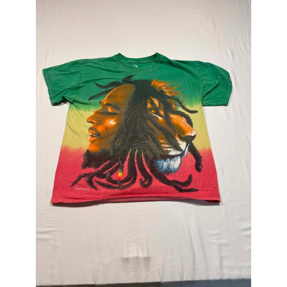 Zion Rootswear Bob Marley Lion of Judah Rasta Tie Dye T-Shirt Mens Large 2005